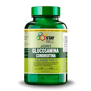 Joint Glucosamina com Condroitina e Colágeno Tipo 2 100% Puro - 120 Cápsulas - Stay Well em Oferta na Shopee