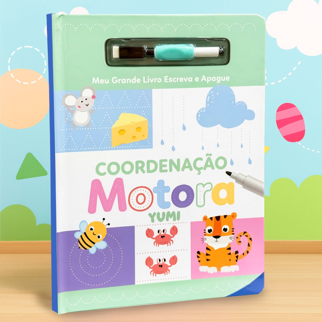 Meu Grande Livro Escreva e Apague: Coordenação Motora + Caneta Apagável Ergonómica Caligrafia - Edição Premium