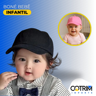 Boné Básico Bebê Infantil Unissex Liso Aba Curva Criança em Oferta na Shopee