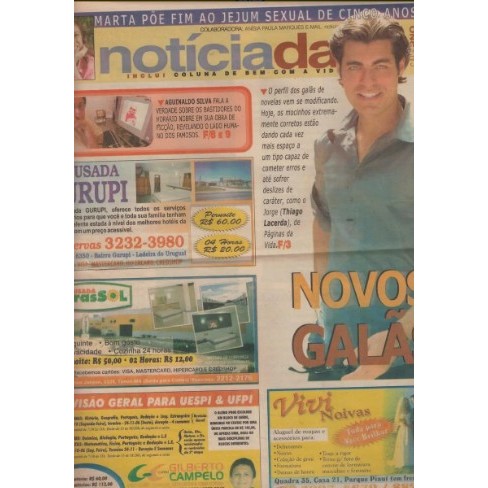 JORNAL NOTÍCIA DA TV, DE 22/10/2006, COM THIAGO LACERDA NA CAPA.