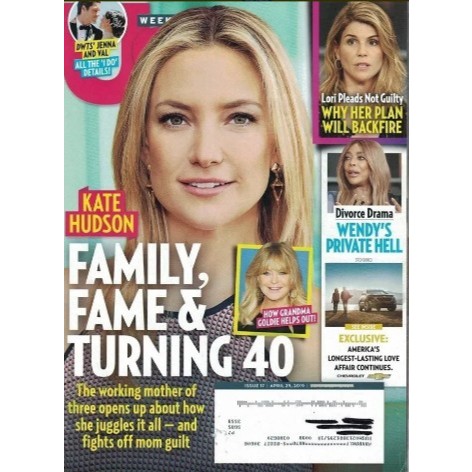 REVISTA US, DE 29 DE ABRIL DE 2019, COM KATE HUDSON NA CAPA.