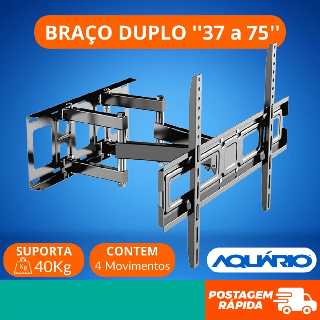 PROMOÇÃO LANÇAMENTO!!! - Suporte Articulado para Tv Até 75 Polegadas Aquário SAV-4600 em Oferta na Shopee