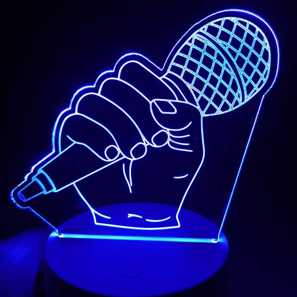 Abajur Luminária Microfone Cantor Led 3D de Mesa ac0065 Presente Criativo para cantora shure akg Decoração palco pilha