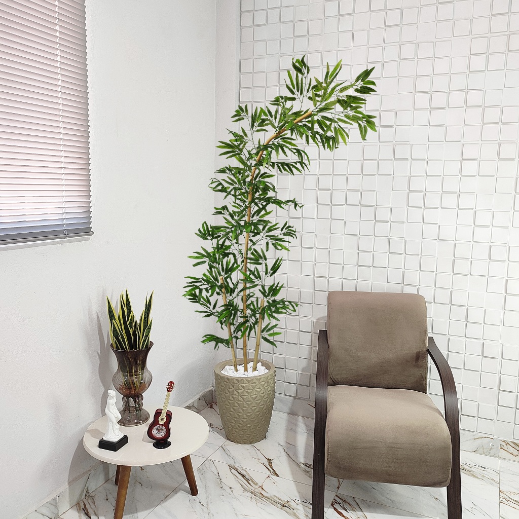 Bambu Artificial Curvo Mosso Torto Curvado Grande Vaso Pedra em Oferta na Shopee