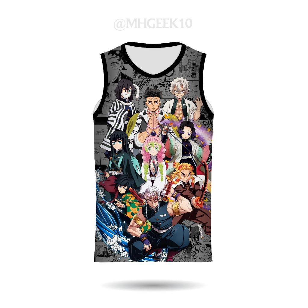 Camisa Camiseta Regata Anime Kimetsu no Yaiba Hashiras Personagens Estampada Unisex Adulto Infantil