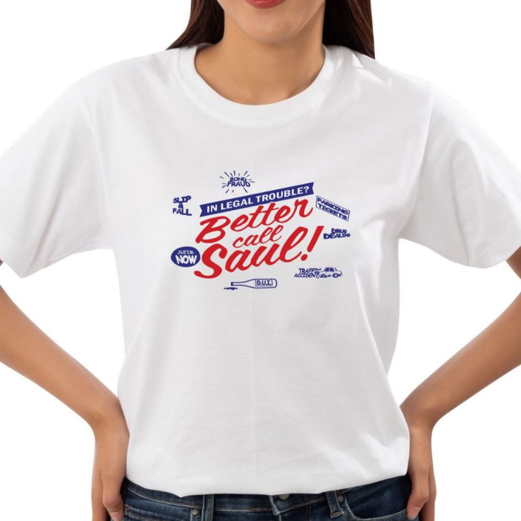 Camiseta Feminina Better Call Saul Série Breaking Bad Saul Goodman Algodão Branca