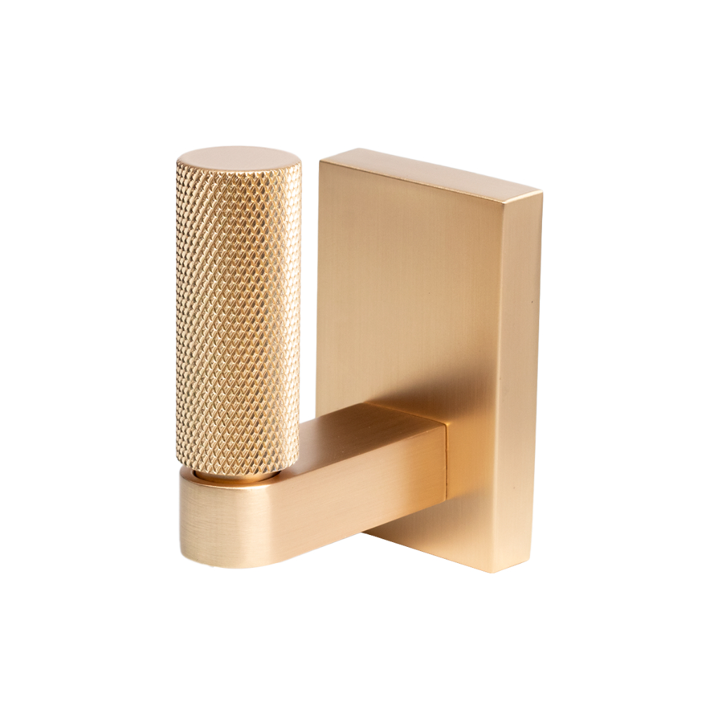 Gancho Parede Toalha Banheiro Dourado Metal Escovado Design