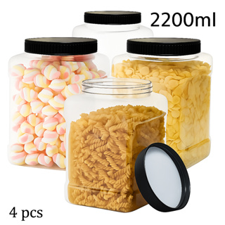 Kit 4 Potes de Mantimentos e Alimentos de Cozinha e Armazenamento Transparentes ENVIO IMEDIATO em Oferta na Shopee