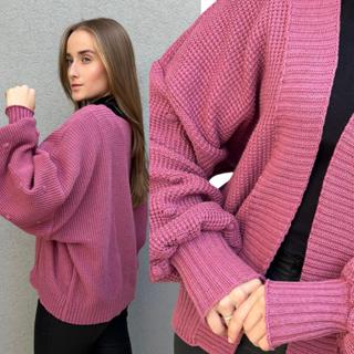 Casaco Tricot Curto Feminino Inverno Lã Cardigan Manga Bufante Ponto Fang Detalhado Moderno Estiloso em Oferta na Shopee