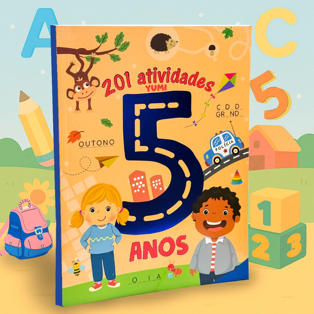 Livro Infantil Educativo 201 Atividades 5 Anos- Alfabetização, Matemática E Coordenação Motora em Oferta na Shopee