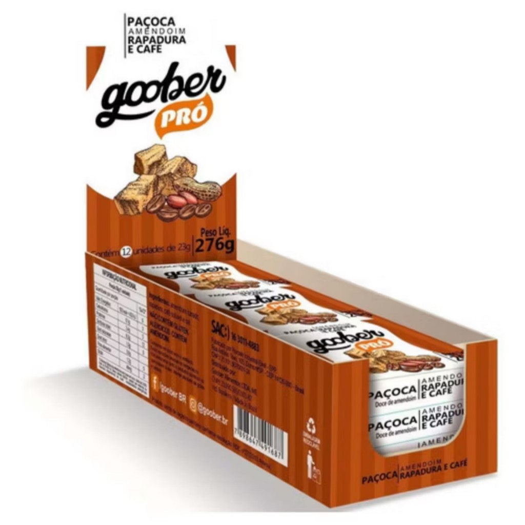 Paçoca Rapadura e Café 12 unidades 276g em Oferta na Shopee