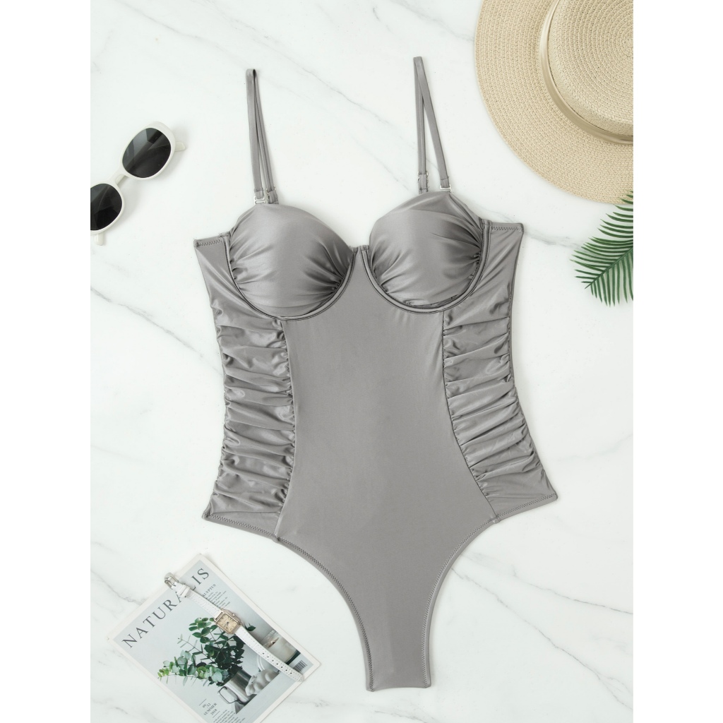 RWX VEST Maiô Feminino com Bojo Estruturado e Detalhes Franzidos Laterais 2025 XX381