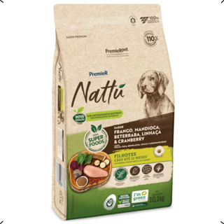 RAÇÃO PREMIER NATTU FILHOTE RAÇA MEDIA E GRANDE MANDIOCA 10KG em Oferta na Shopee
