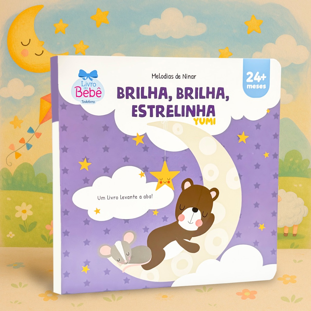 Livro Infantil Interativo Com Abas Melodias De Ninar Brilha Brilha Estrelinha Livro Para Bebê em Oferta na Shopee