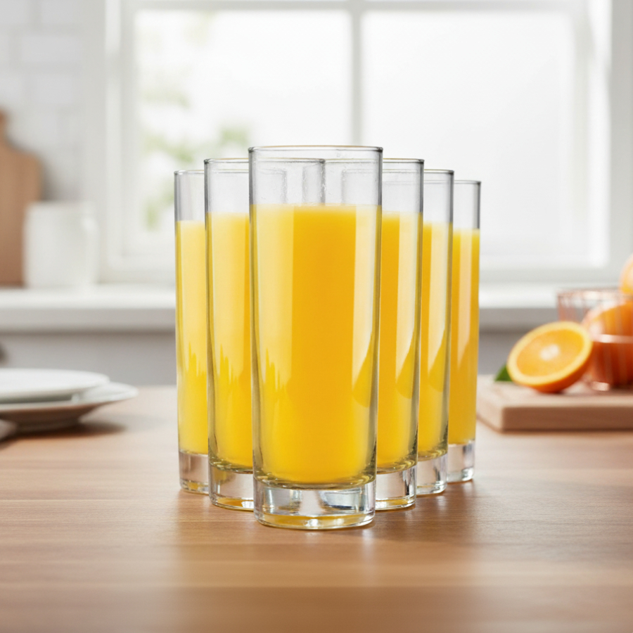 Copo Vidro Tubo Jogo Copos Multiuso Água Suco Bebidas Refrigerantes 300ml 6 Peças Ruvolo em Oferta na Shopee