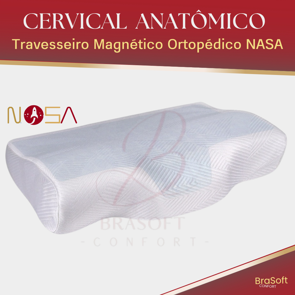 Travesseiro Nasa Cervical Anatômico Brasoft Confort em Oferta na Shopee