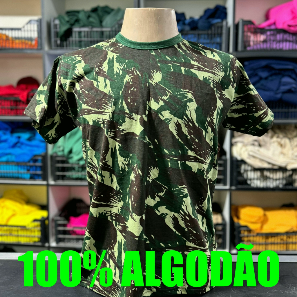 Camisa Camuflada Verde ou Cinza ou Azul Malha 100% Algodão Adulto e Infantil LISA SEM ESTAMPA em Oferta na Shopee