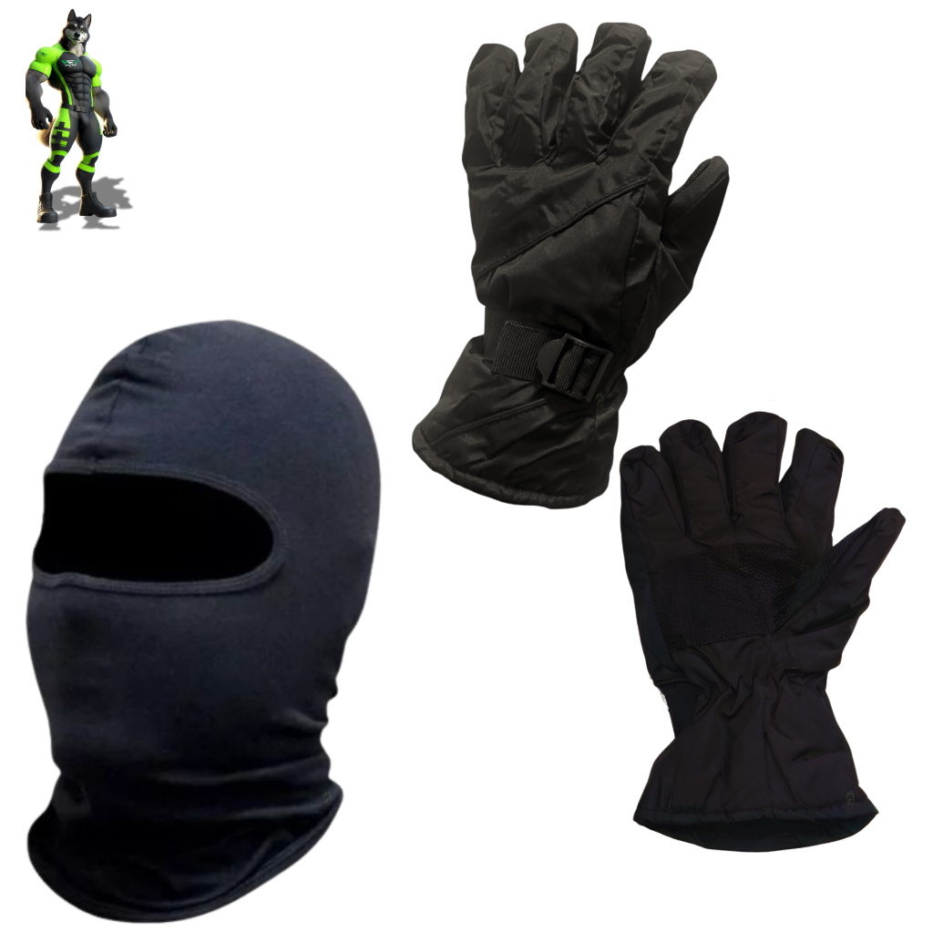 Luvas De Frio Forrada Motociclista Moto Motoboy Inverno Frio com Touca ninja Balaclava em Oferta na Shopee