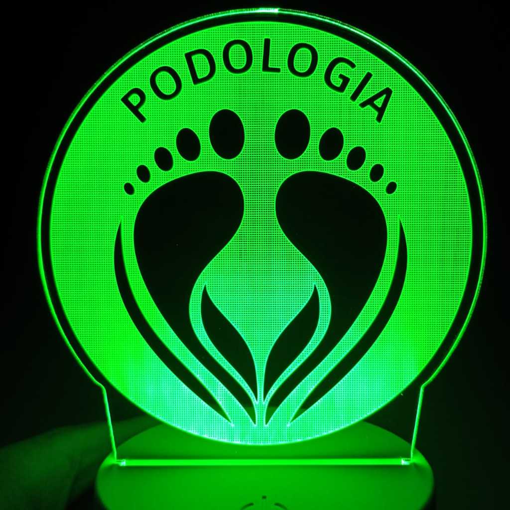 Abajur Luminária Podologia Podóloga Led 3D ac0075 Presente Criativo Decoração Recepção clínica cuidado com os pés