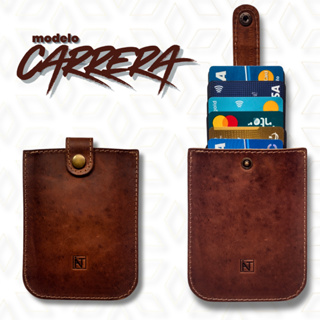 Carteira Couro Legítimo Masculina Porta Cartao RFID Antifurto Slim Pop UP Feminina Automatica Fecho em Oferta na Shopee