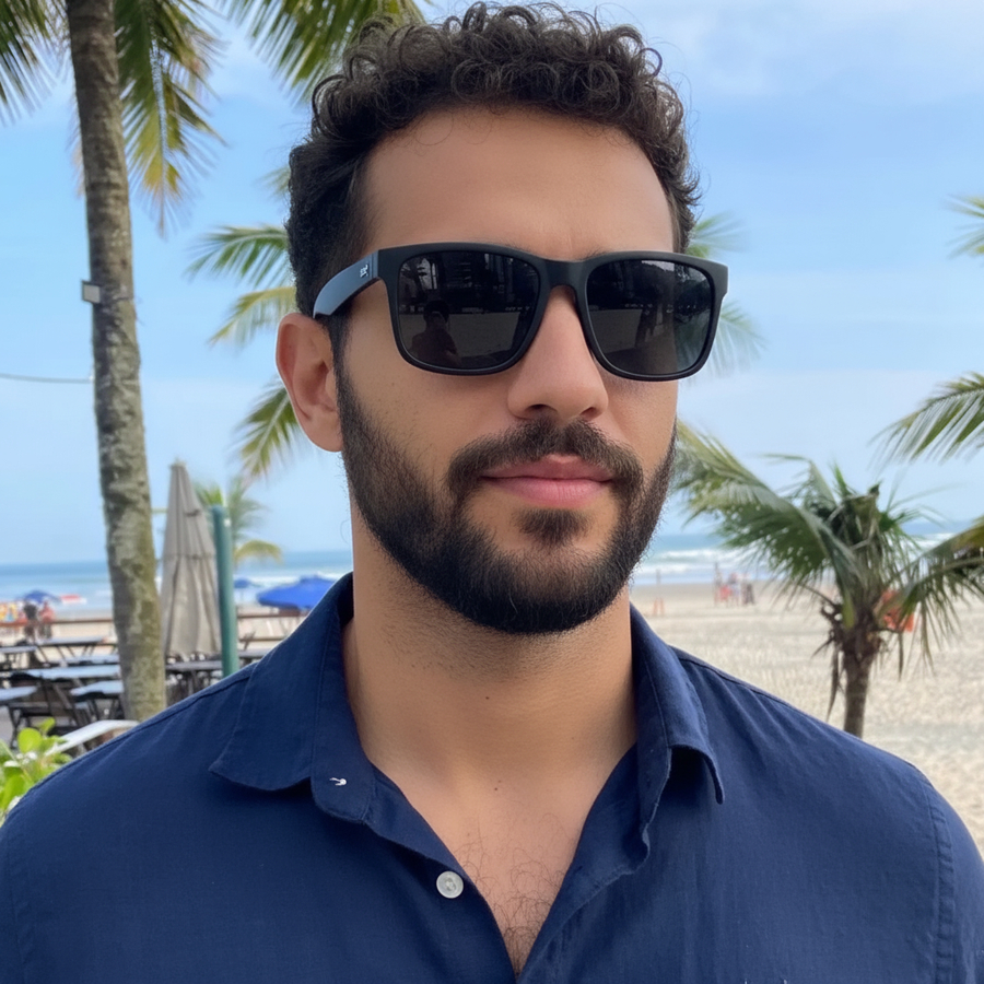 Óculos de Sol Masculino Preto Marrom Estiloso UV 400 Linha Premium Lançamento Moda Verão