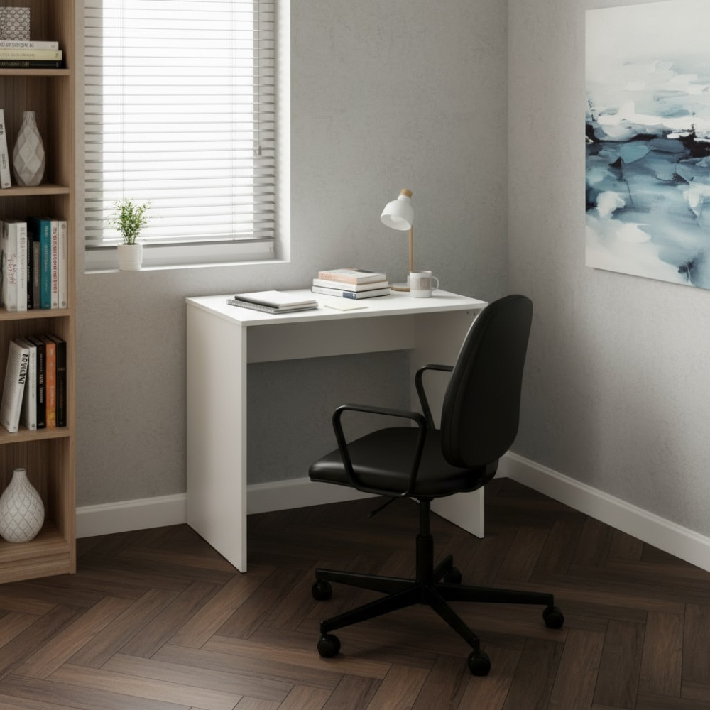 Mesa Escrivaninha 70cm Sem Gaveta Branco Estudo Trabalho Home Office Escritório Computador Quarto