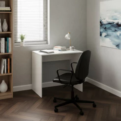Mesa Escrivaninha 70cm Sem Gaveta Branco Estudo Trabalho Home Office Escritório Computador Quarto
