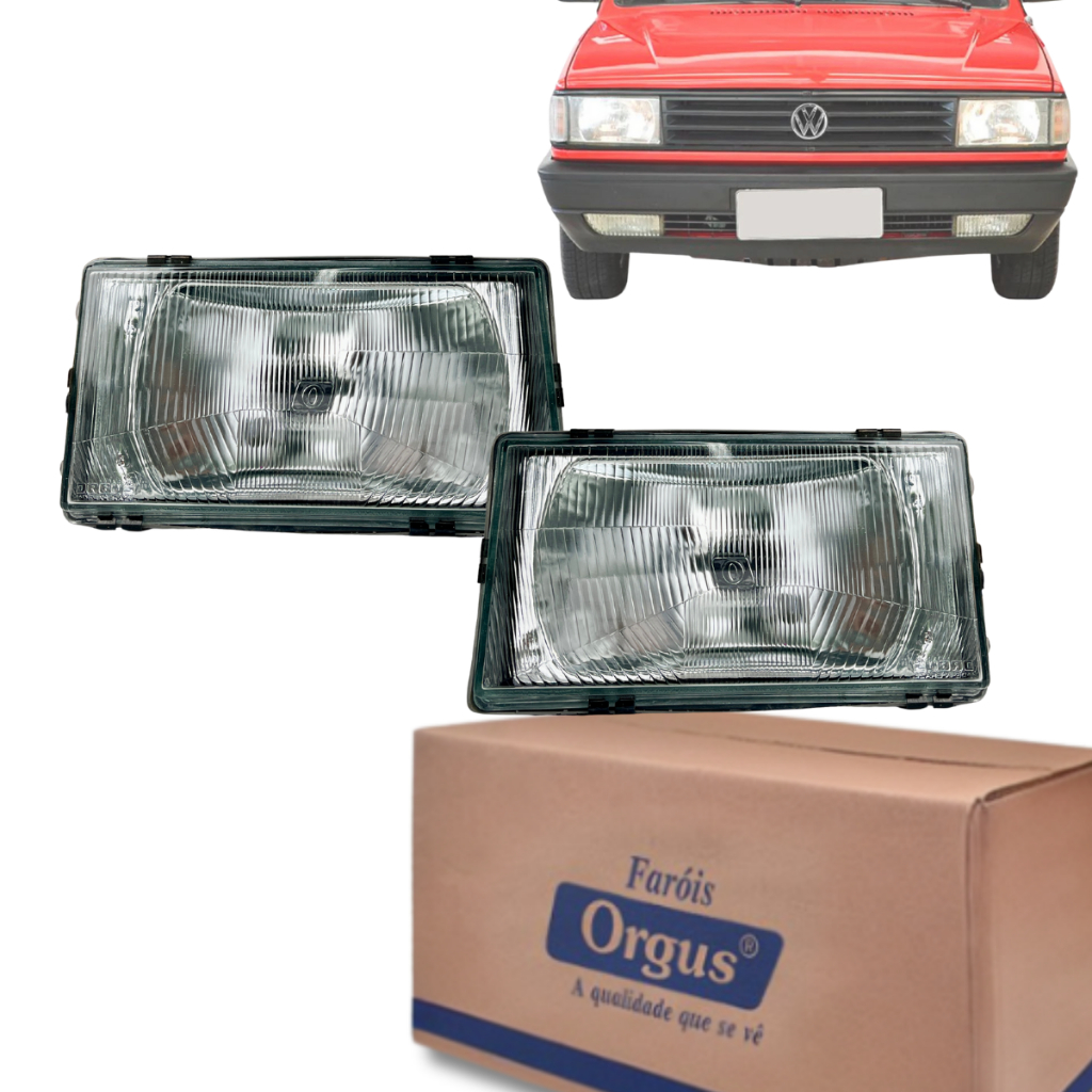 Par Farol Gol Gts G1 Saveiro Voyage Parati 1987 1988 1989 1990 - Longo - Lente de Vidro - Orgus em Oferta na Shopee