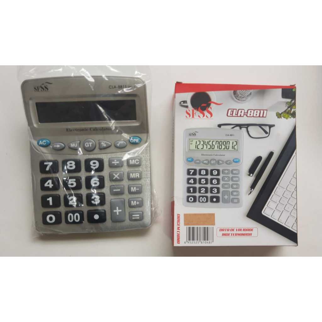 Calculadora Eletrônica 12 Dígitos SFSS CLA-8811 Prata