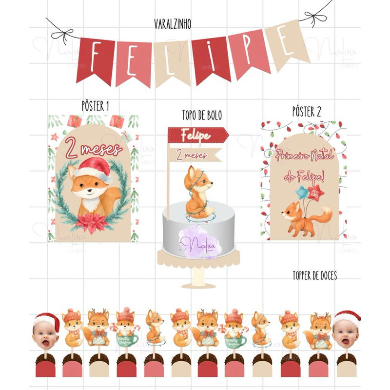 Kit só um bolinho - Meu primeiro natal - Raposinha