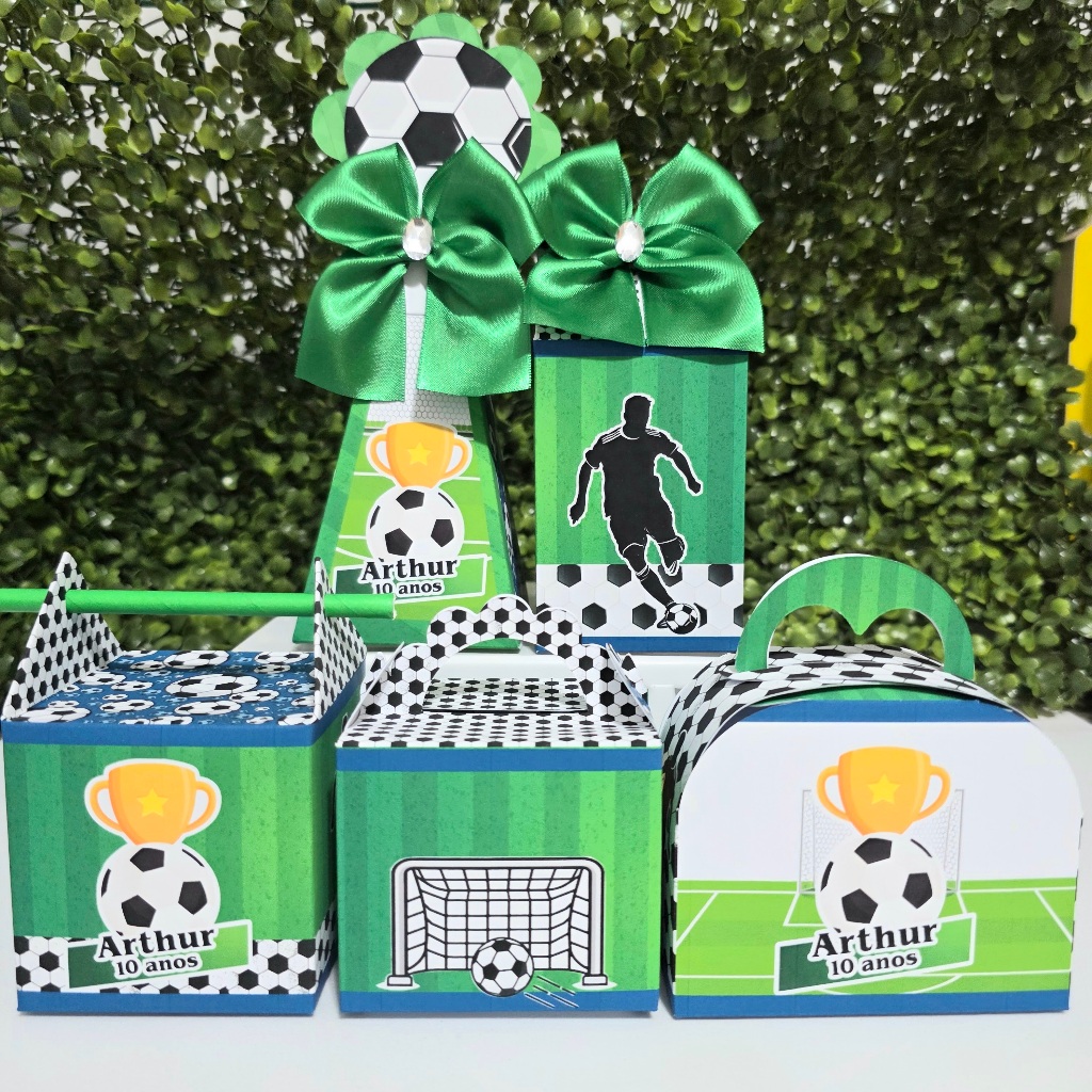 Kit Caixa Montada FUTEBOL - Personalizados - Festa infantil - Aniversário - Lembrancinha