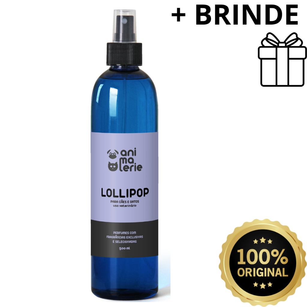Perfume Lollipop Animalerie 500ml Perigot Original + Brinde Para Cães E Gatos - Colonia Pet