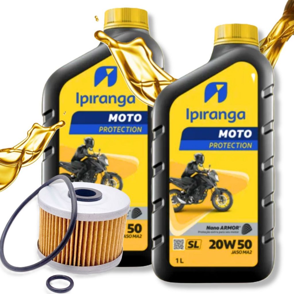 Troca de Óleo Cbx 250 Twister / Cb 300r / Falcon 400 / Xr 250 Tornado Ipiranga 20w50 + Filtro em Oferta na Shopee