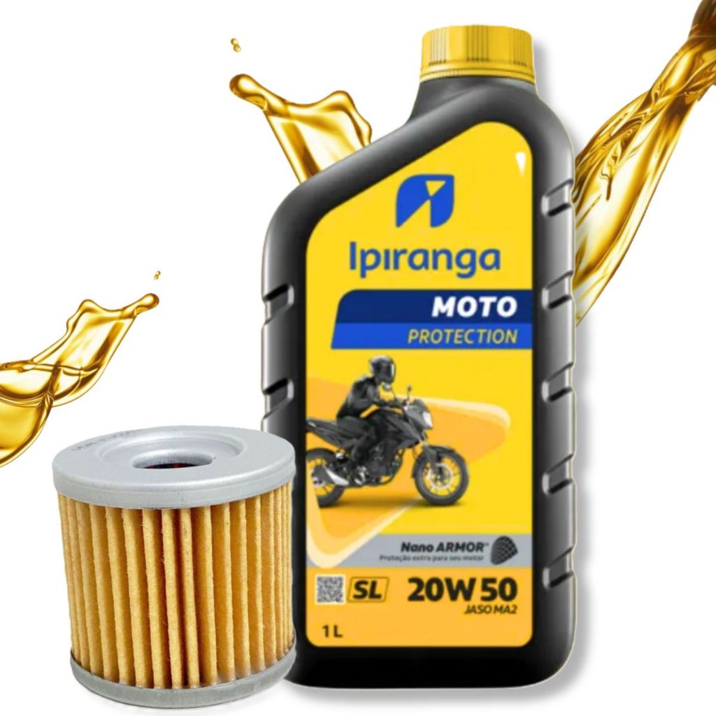 Kit Troca de Óleo para Suzuki Yes 125 / Intruder Ipiranga 20W50 Mineral + Filtro Vedamotors em Oferta na Shopee