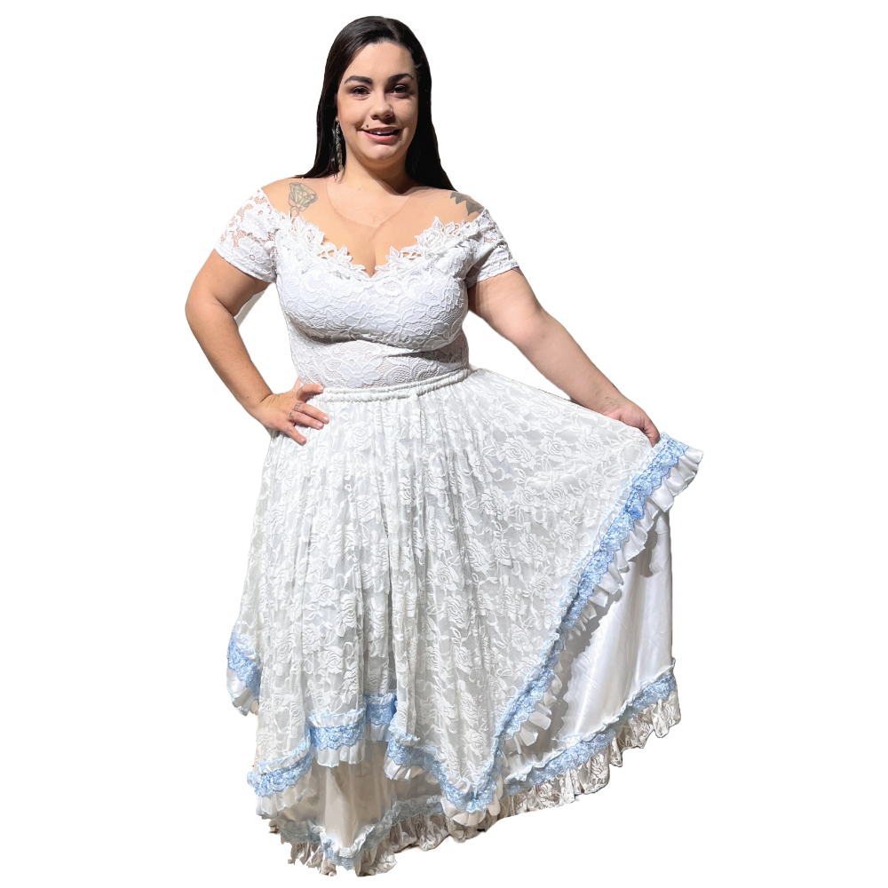 Saia Renda 3m Umbanda e Candomblé em Oferta na Shopee