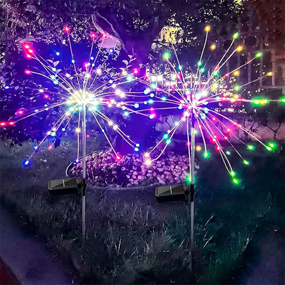 Luzes Solares De Jardim Lâmpadas De Artifício LED Para Enfeites Flores de Natal Decoração