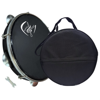 Pandeiro Profissional Pele Preta 10 Pol. 6 Platinelas Web Music+ Capa Luxo em Oferta na Shopee