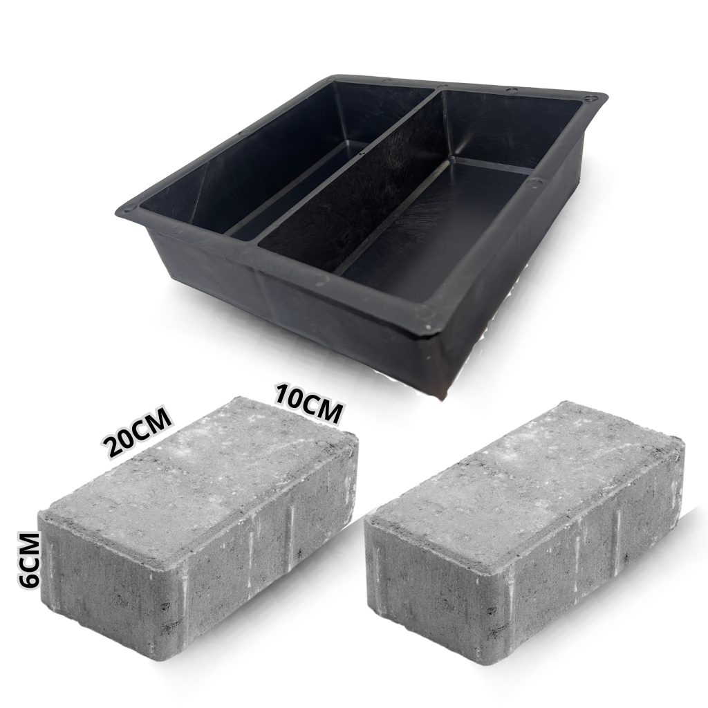 Forma Plástica Dupla 20x10x6 cm para Tijolinho Paver