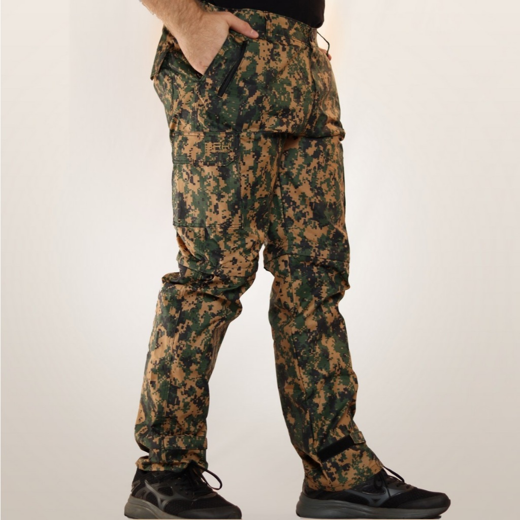 Calça Tática Vira Bermuda Reforçada 8 bolsos Brk Agro Camuflada Militar Masculina Uv35+ Trilha Pesca
