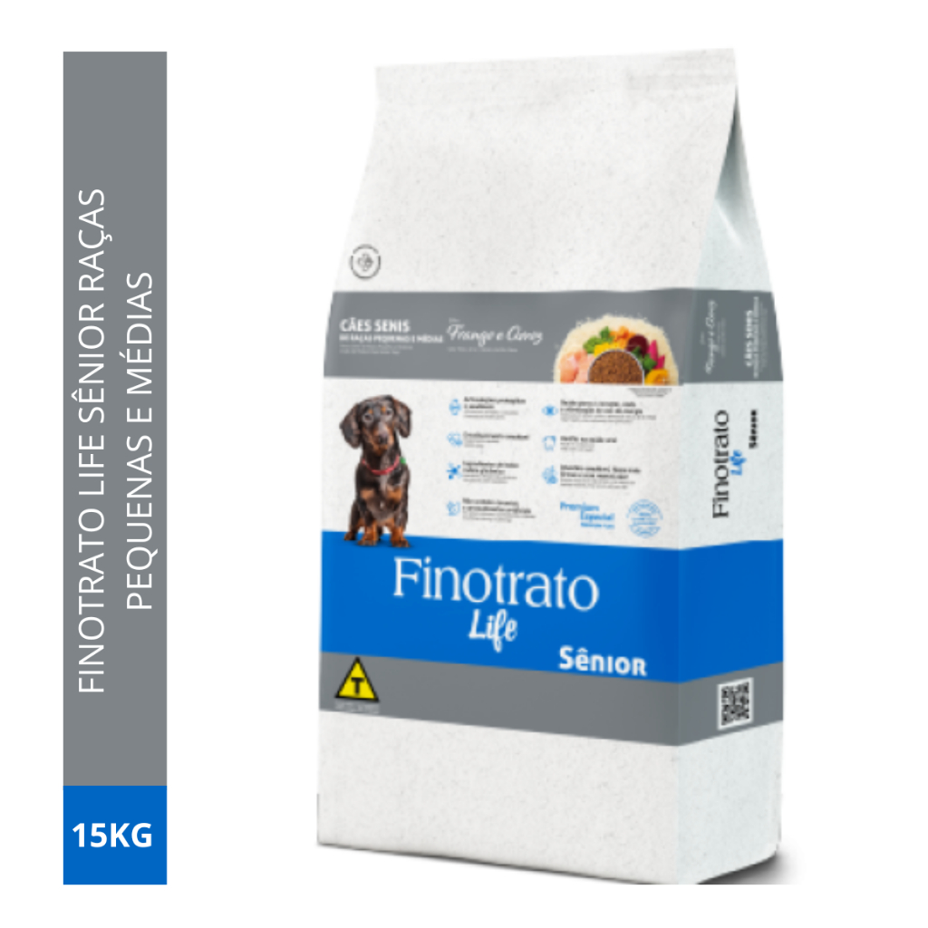Fino Trato Life Ração Para Cães Sênior Pequeno E Médios 15kg