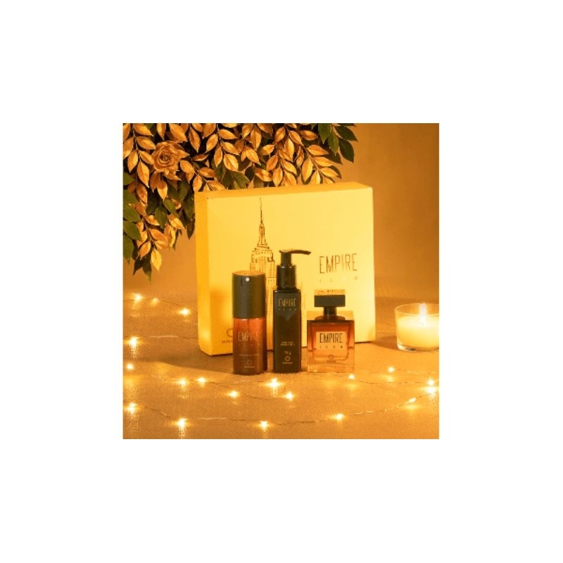 kit presente  Empire Icon Hinode ( perfume Masculino  + desodorante  + balm barba )