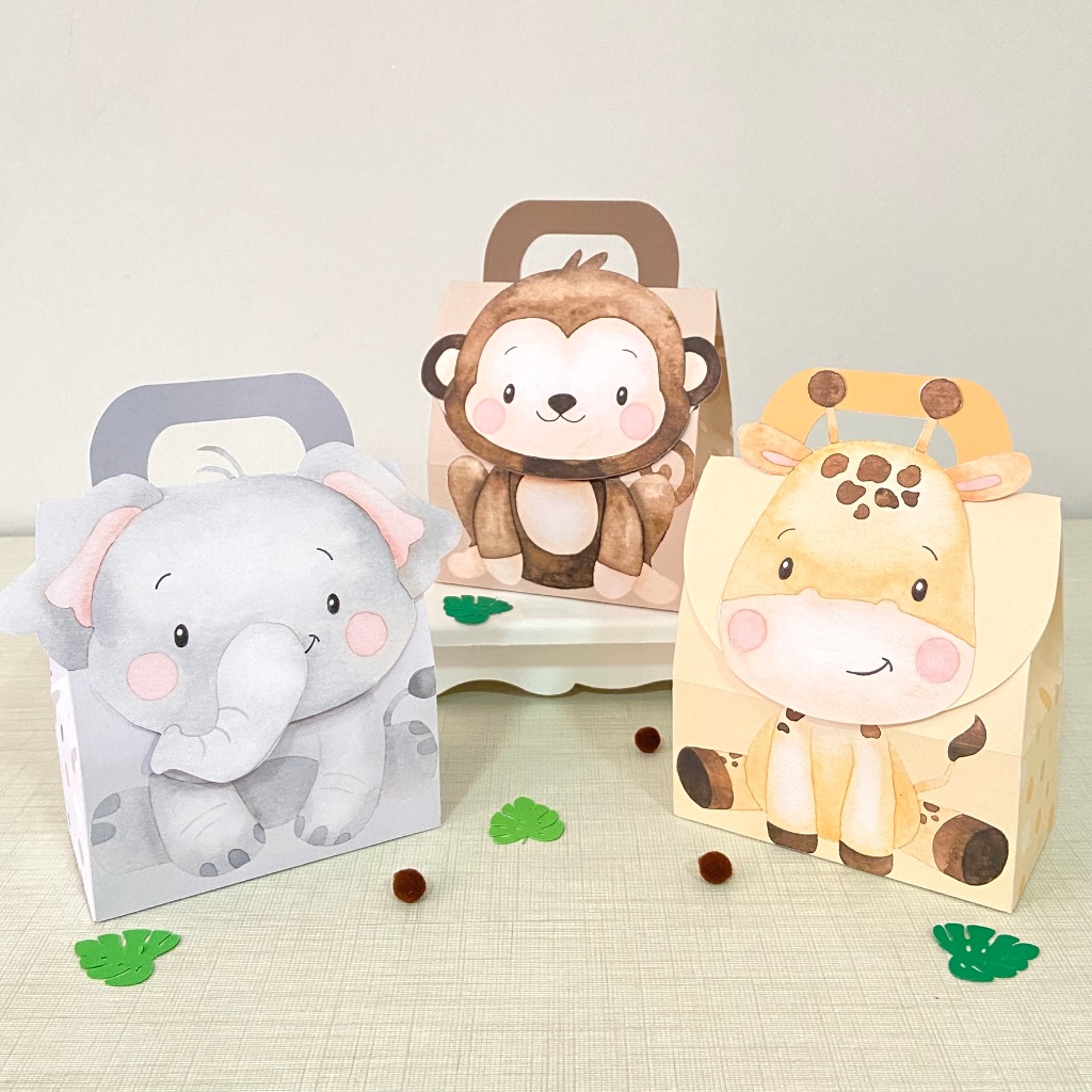 Kit Maletas/lancheiras Safari Personalizado/ Lembrancinhas/Caixinhas/Sacolinhas/Festa/Decoração/Aniversário SEMI MONTADA