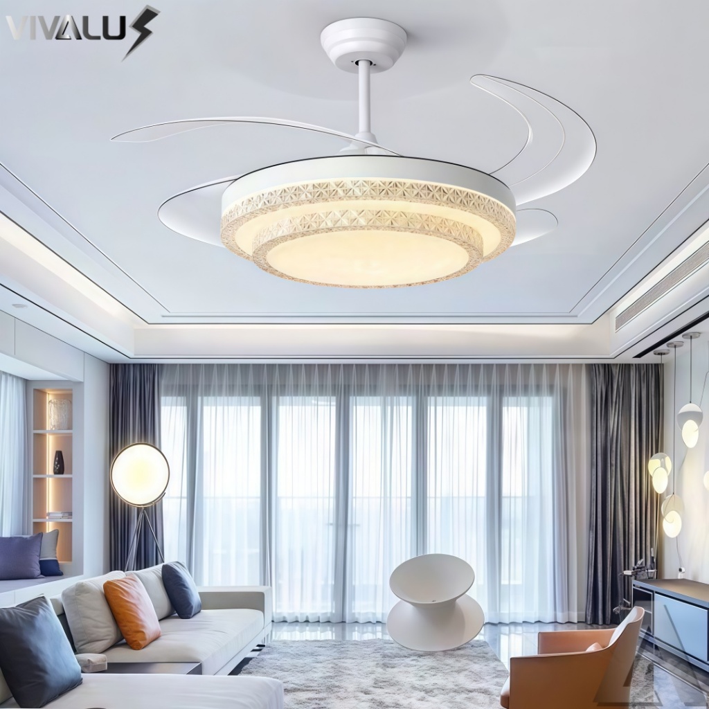 Ventilador Lustre Multicolor Retratil 4 Pás Controle Remoto Rápido Ventilação e Exaustão Pendente em Oferta na Shopee