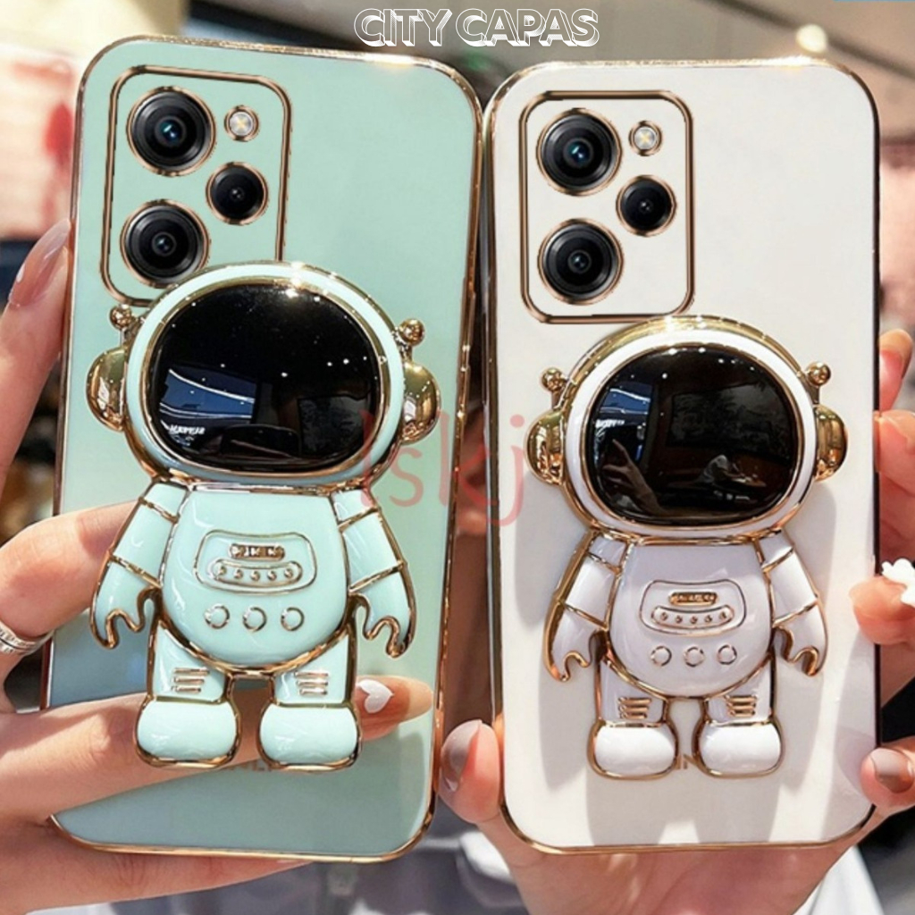 City Capas - Capinha Xiaomi Poco X7 X6 X5 M6 PRO C75 C65 Suporte Astronauta Fofa