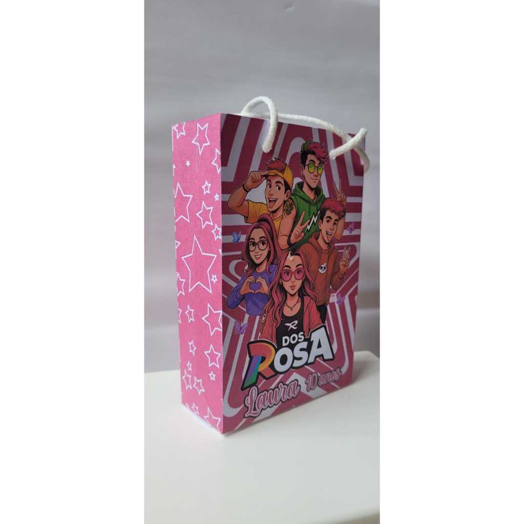 Sacolinha Personalizada Clube dos Rosa Emily Vick Sacola Surpresa Lembrancinha Festa sacolinha Aniversário Semi montada