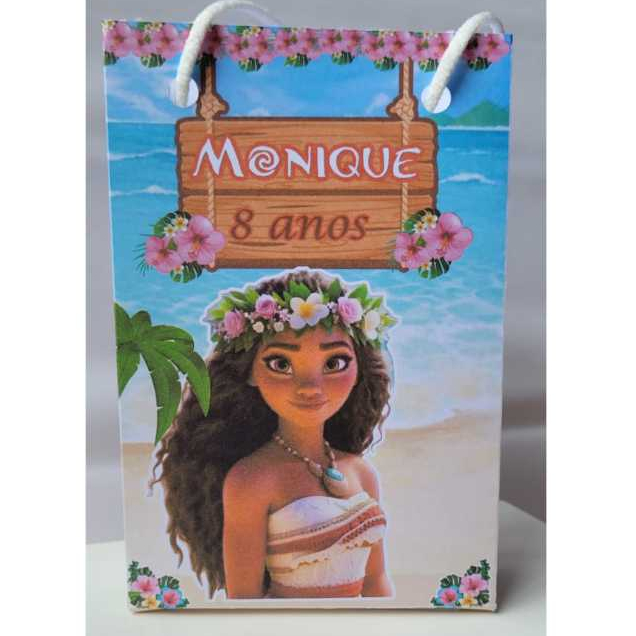 Sacolinha Personalizada Moana / Sacola Surpresa / Lembrancinha Festa /Aniversário Semi montada