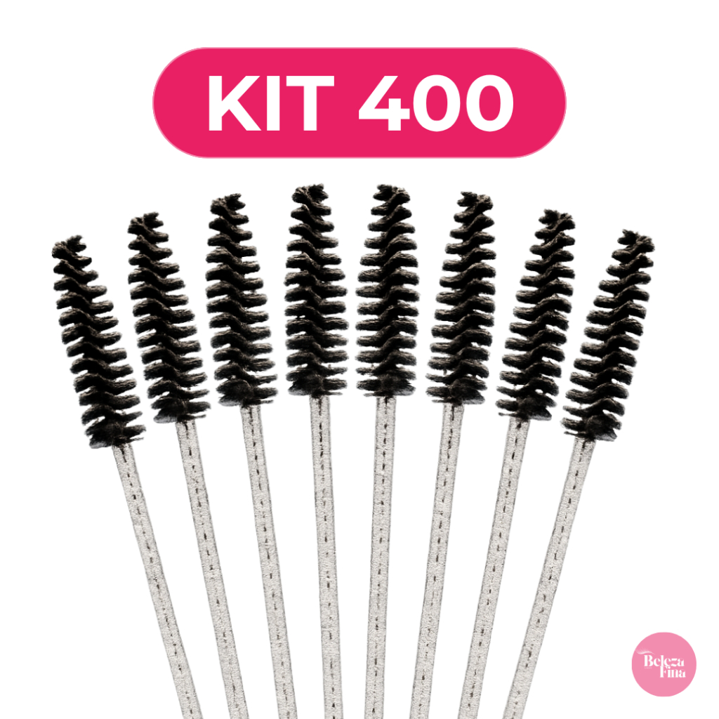 Kit Até 400 Escovinhas Extensão de Cílios e Sobrancelha Descartável
