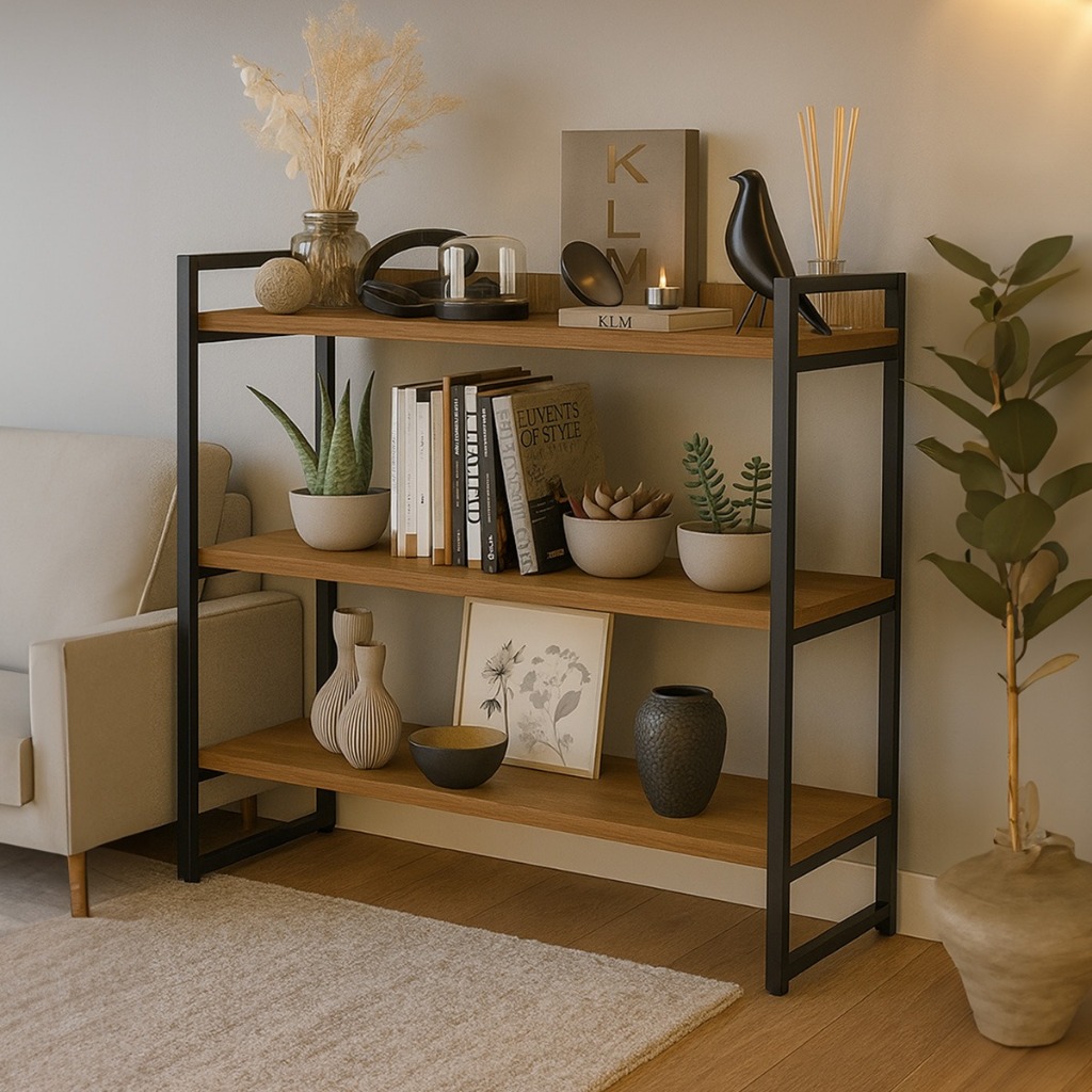 Aparador Livreiro Estilo Industrial 3 Prateleiras 90cm Aparador Cantinho Do Café Buffet Sala Copa em Oferta na Shopee