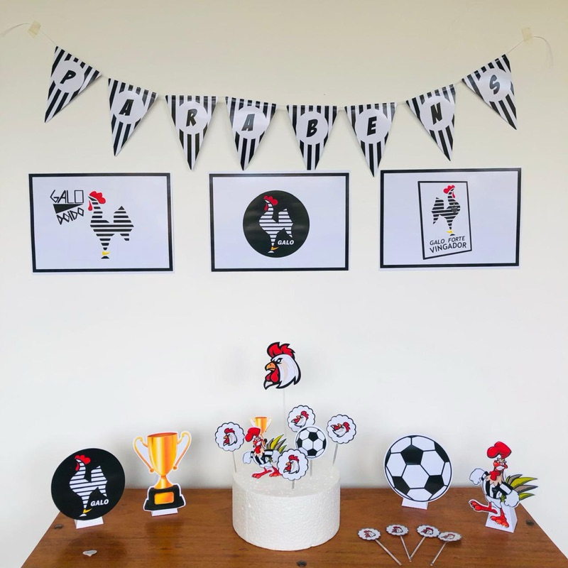 ENVIO RÁPIDO Kit Só Um Bolinho Atlético Mineiro Completo Decoração Festa Futebol Aniversário Infantil Topo de Bolo