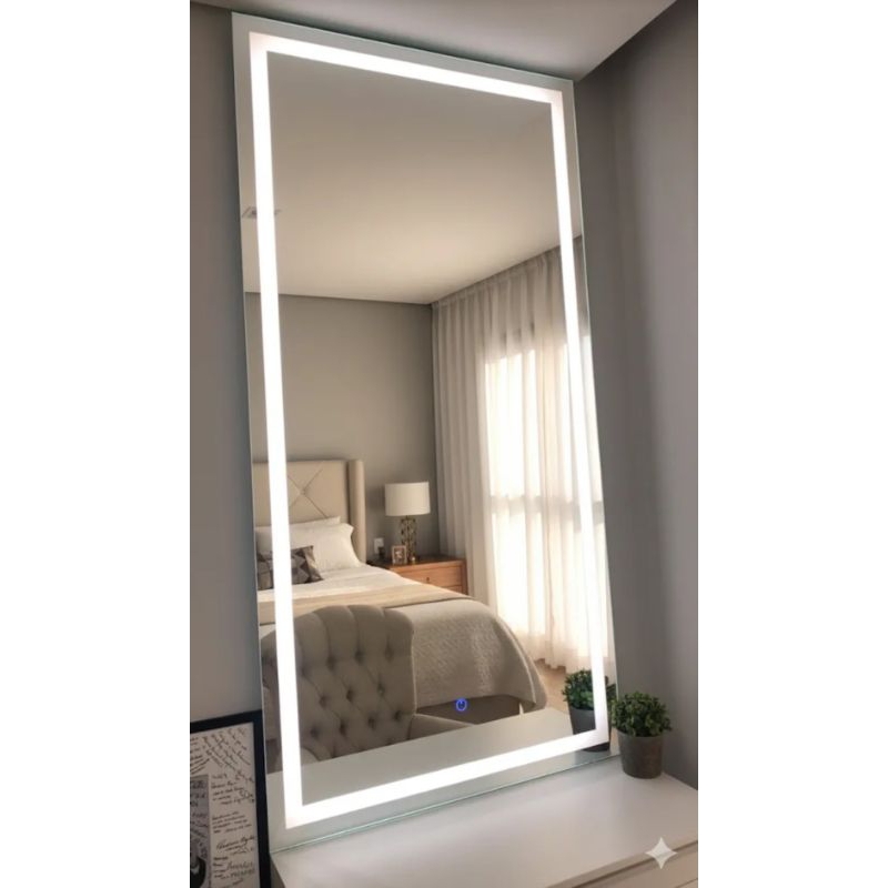 espelho Jatiado led e touch 30 x 100 espelho camarim espelho led espelho maquiagem